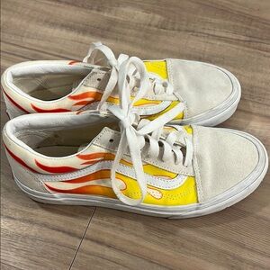 Flame and cream vans sneakers